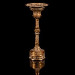 Sfeșnic metalic pe soclu Candela 23 cm, auriu, 23 cm