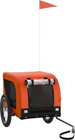 vidaXL Remorcă bicicletă animale companie portocaliu/negru oxford/fier