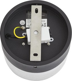 Lampă de perete de design neagră cu sticlă opal IP44 - Michele