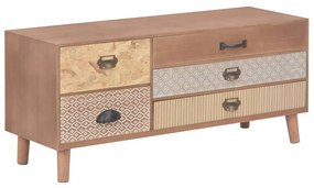 247383 vidaXL Comodă TV cu 5 sertare, 90x30x40 cm, lemn masiv pin