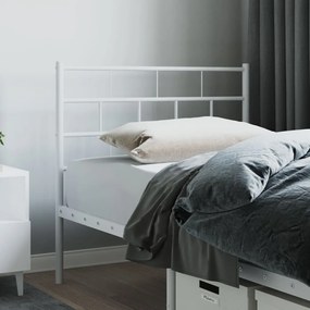 vidaXL Tăblie de pat metalică, alb, 75 cm