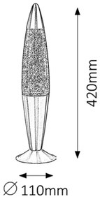 Rabalux 4115 - Lampa cu lava GLITTER 1xE14/25W/230V