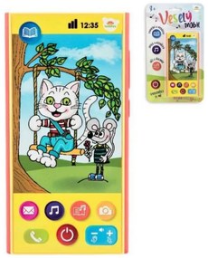 Telefon/mobil vesel,plastic 7,5x15cm pe baterie cu sunet