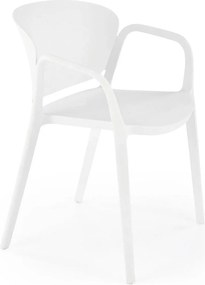 Scaun afara K491, alb, polipropilena, 60x56x76 cm