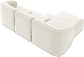 Colțar bej cu tapițerie din catifea (cu colț pe partea stângă/cu șezlong) Lani – Makamii