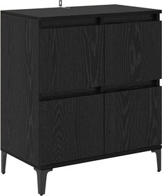 vidaXL Bufet Stejar Negru 60 x 35 x 70 cm Lemn Ingineresc și Fier