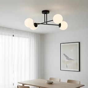 Brilagi - Lustră aplicată MALIVA 4xE14/15W/230V negru/alb