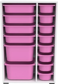 Dulap multifunctional, Hanah Home, Rine 2D4K8U, 69.5x109x30 cm, Alb/Roz