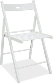 Scaun pliant SMART ll, alb, lemn, 43x40x78 cm