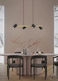 Lustră suspendată pe cablu MARLEY 4xGU10/35W/230V negru/auriu - Trio