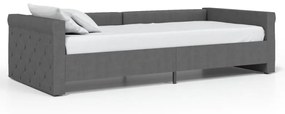 337194 vidaXL Pat de zi, gri închis, 90x200 cm, textil, USB