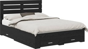 vidaXL Cadru de pat cu sertar cu headboard cu depozitare Lemn compozit