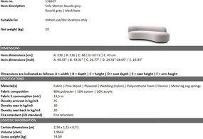 Canapea design LUX Morten, Boucle grey