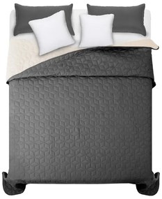 Cuvertură de pat de înaltă calitate gri închis pentru un pat dublu cu model de romb 200 x 220 cm
