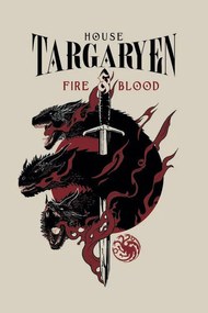 Poster de artă Urzeala tronurilor - House Targaryen, (26.7 x 40 cm)