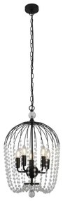 Lustră pe lanț SHOWER 5xE14/60W/230V neagră Searchlight 30216-5BK