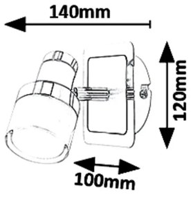 Aplica LED de perete cu spot pentru baie IP44 Harold