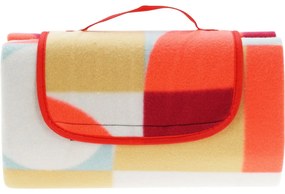Pătură de picnic Retro cube 130 x 150 cm, roșu