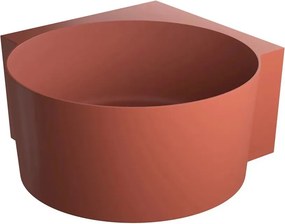 Cada pe colt asimetrica Omnires Ovo M+ compozit terracotta mat 120x120 cm