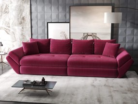 Canapea extensibilă dumonde cu ladă de depozitare si sezut confortabil din spuma high-density, Loana Zoom Rosu 300x100 cm