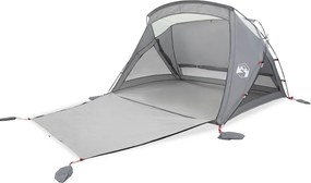 vidaXL Cort de plajă pentru 2 persoane, gri, rezistent la apă