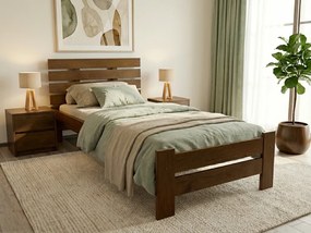 Pat de o persoana inalt Paris, stejar 90x200 cm Saltele: Cu saltele Sommera 18 cm, Somiera pat: Cu lamele drepte