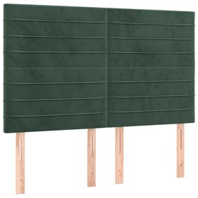 Tablii de pat, 4 buc, verde inchis, 72x5x78 88 cm, catifea 4, Verde inchis, 144 x 5 x 118 128 cm