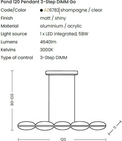 Lustra LED suspendata design modern POND 120 3-STEP DIMM