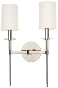 Aplica de perete design clasic AMHERST nichel lucios, cu 2 surse de lumina