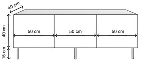 Comoda TV culoare alb 150 X 40 X 40 Sezer - L3015