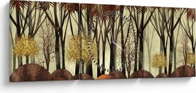 Tablou - Pădure decorativă (cu ceas) (90x30 cm)