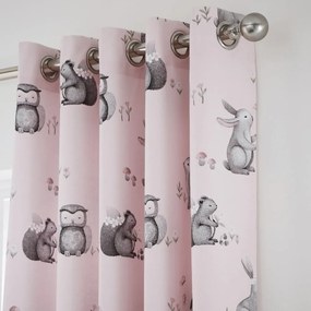 Set 2 draperii pentru camera copiilor Catherine Lansfield Woodland Friends, 168 x 183 cm