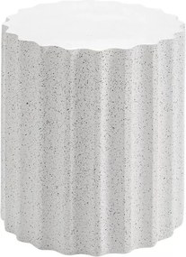 Măsuță de cafea rotundă Tiaris 41 cm - terrazzo alb