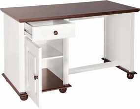 Birou lemn masiv alb Arlo 120x60cm /Maro