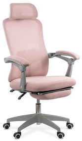 RESIGILAT - Scaun de birou din mesh cu tetiera si suport picioare OFF 430 roz