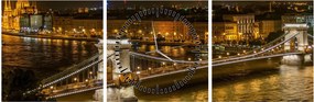 Tablou orașului nocturn (cu ceas) (90x30 cm)