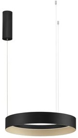 Lustra circulara aluminiu negru/auriu LED CCT LUMIA 50cm