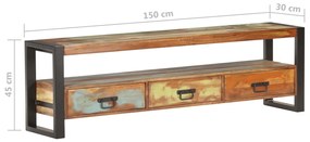 Comoda TV, 150x30x45 cm, lemn masiv reciclat 1, Lemn masiv reciclat