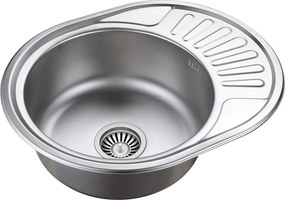 Chiuveta inox Quadron Jim 216 cu o cuva si picurator finisaj inox texturat 57x45 cm