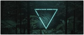 Tablou - Triunghi de neon în junglă (120x50 cm)