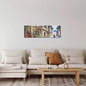 Tablou - Satul filipinez, Asia (cu ceas) (90x30 cm)