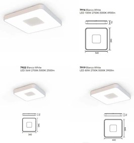 Plafoniera LED Smart dimabila cu telecomanda COIN 34x34cm alba