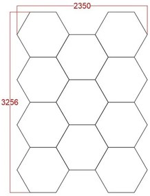 Panou LED HoneyComb, 11 Hexagoane, Lumină Rece 6500K, 368W