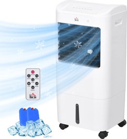 HOMCOM răcitor de aer, aer condiționat, 3 moduri, timer 7,5 ore, pe roți, plastic, alb | Aosom Romania