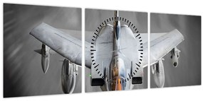 Tablou - Avion de vânătoare (cu ceas) (90x30 cm)