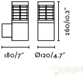 Aplica de perete de exterior cu iluminat LED moderna cu protectie IP54, GIZA LED 70766