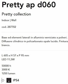 Aplica LED pentru baie IP54 Pretty ap d060 alba