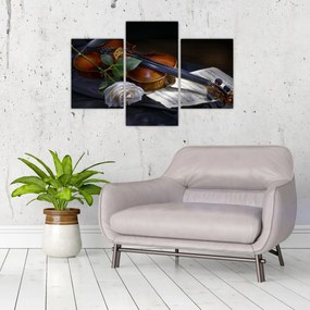 Tablou - Trandafiri și vioară (90x60 cm)