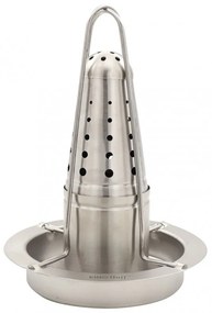 Suport pentru fripturа pui Kinghoff KH 1880, Tava pentru grasime si condimente, 23x18 cm, Inox