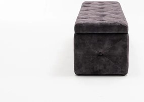 Bancheta dormitor tapitata Extravagancia, gri antic